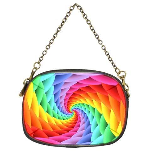 Psychedelic Rainbow Spiral Chain Purse (One Side) from ArtsNow.com Front