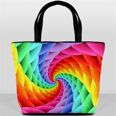 Psychedelic Rainbow Spiral Bucket Bag from ArtsNow.com Front