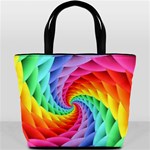 Psychedelic Rainbow Spiral Bucket Bag