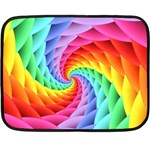 Psychedelic Rainbow Spiral Double Sided Fleece Blanket (Mini)