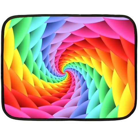 Psychedelic Rainbow Spiral Double Sided Fleece Blanket (Mini) from ArtsNow.com 35 x27  Blanket Back