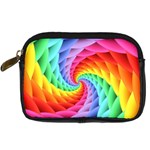 Psychedelic Rainbow Spiral Digital Camera Leather Case