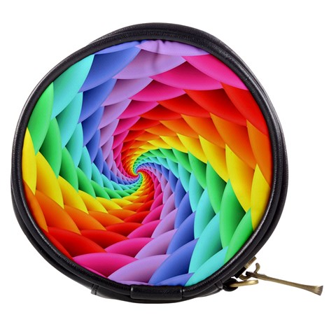 Psychedelic Rainbow Spiral Mini Makeup Bag from ArtsNow.com Front