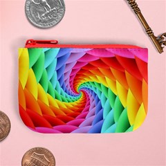 Psychedelic Rainbow Spiral Mini Coin Purse from ArtsNow.com Front