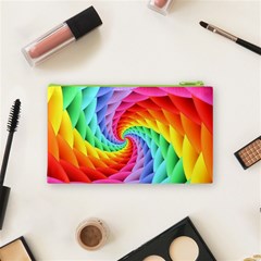 Psychedelic Rainbow Spiral Cosmetic Bag (Small) from ArtsNow.com Back