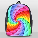 Psychedelic Rainbow Spiral School Bag (Large)