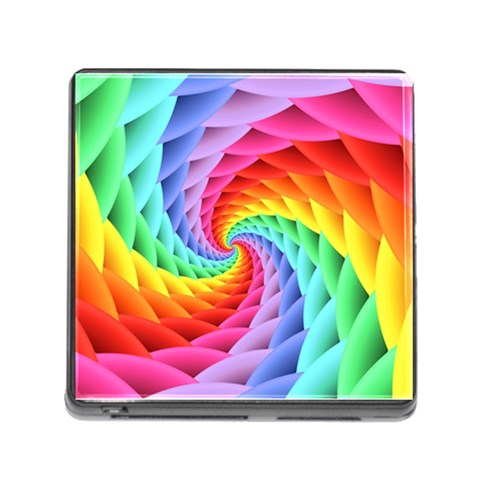 Psychedelic Rainbow Spiral Memory Card Reader (Square) from ArtsNow.com Front