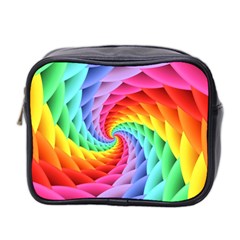 Psychedelic Rainbow Spiral Mini Toiletries Bag (Two Sides) from ArtsNow.com Front