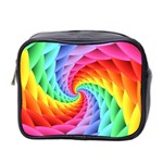 Psychedelic Rainbow Spiral Mini Toiletries Bag (Two Sides)