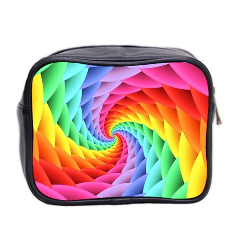 Psychedelic Rainbow Spiral Mini Toiletries Bag (Two Sides) from ArtsNow.com Back