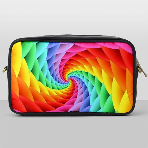 Psychedelic Rainbow Spiral Toiletries Bag (One Side) from ArtsNow.com Front