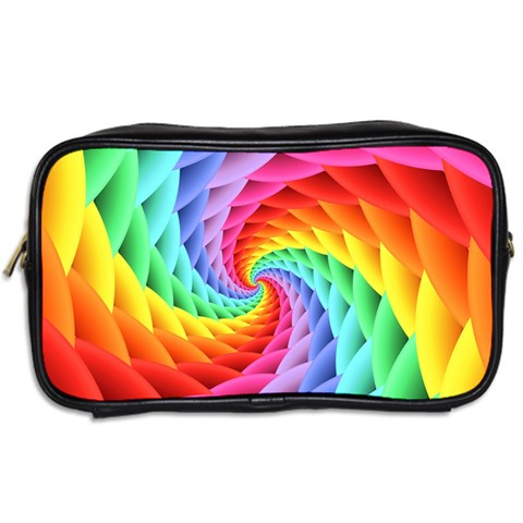 Psychedelic Rainbow Spiral Toiletries Bag (Two Sides) from ArtsNow.com Back