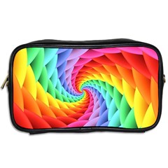 Psychedelic Rainbow Spiral Toiletries Bag (Two Sides) from ArtsNow.com Back