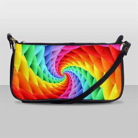 Psychedelic Rainbow Spiral Shoulder Clutch Bag from ArtsNow.com Front