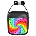 Psychedelic Rainbow Spiral Girls Sling Bag