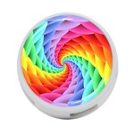 Psychedelic Rainbow Spiral 4-Port USB Hub (One Side)