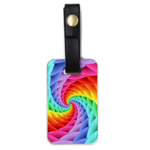 Psychedelic Rainbow Spiral Luggage Tag (one side) from ArtsNow.com Front