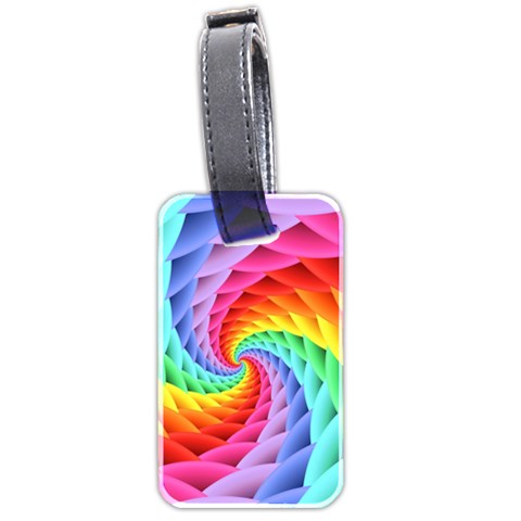 Psychedelic Rainbow Spiral Luggage Tag (two sides) from ArtsNow.com Front