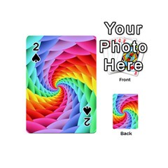 Psychedelic Rainbow Spiral Playing Cards 54 (Mini) from ArtsNow.com Front - Spade2