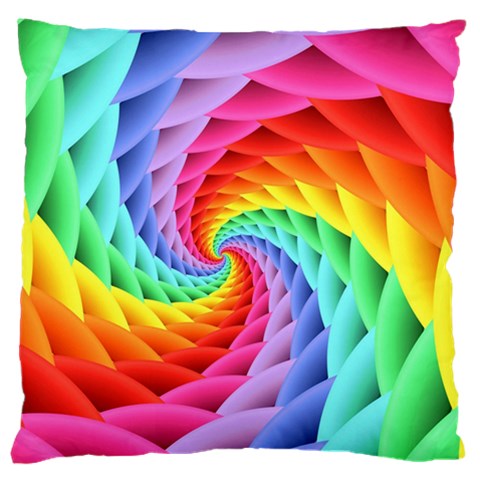 Psychedelic Rainbow Spiral Large Cushion Case (One Side) from ArtsNow.com Front