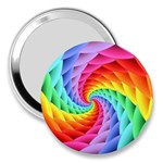 Psychedelic Rainbow Spiral 3  Handbag Mirror