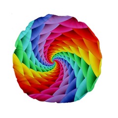 Psychedelic Rainbow Spiral Standard 15  Premium Round Cushion  from ArtsNow.com Front