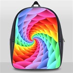 Psychedelic Rainbow Spiral School Bag (XL)