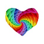 Psychedelic Rainbow Spiral Standard 16  Premium Heart Shape Cushion 