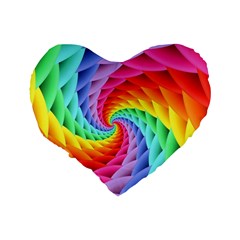 Psychedelic Rainbow Spiral Standard 16  Premium Heart Shape Cushion  from ArtsNow.com Back