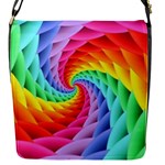 Psychedelic Rainbow Spiral Flap Closure Messenger Bag (S)