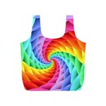 Psychedelic Rainbow Spiral Full Print Recycle Bag (S)