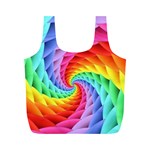 Psychedelic Rainbow Spiral Full Print Recycle Bag (M)