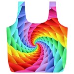 Psychedelic Rainbow Spiral Full Print Recycle Bag (XL)