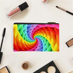 Psychedelic Rainbow Spiral Cosmetic Bag (XS) from ArtsNow.com Back