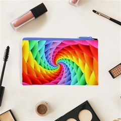 Psychedelic Rainbow Spiral Cosmetic Bag (XS) from ArtsNow.com Back