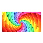 Psychedelic Rainbow Spiral Satin Shawl