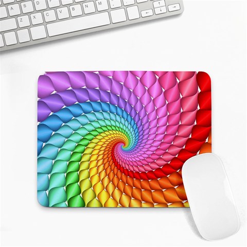 Psychedelic Rainbow Spiral Small Mousepad from ArtsNow.com Front