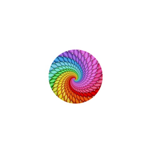 Psychedelic Rainbow Spiral 1  Mini Button from ArtsNow.com Front