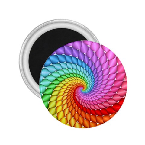 Psychedelic Rainbow Spiral 2.25  Magnet from ArtsNow.com Front