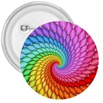 Psychedelic Rainbow Spiral 3  Button