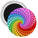 Psychedelic Rainbow Spiral 3  Magnet