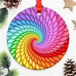 Psychedelic Rainbow Spiral Ornament (Round)