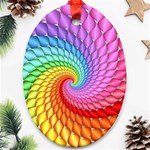 Psychedelic Rainbow Spiral Ornament (Oval)