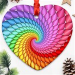 Psychedelic Rainbow Spiral Ornament (Heart)