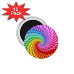 Psychedelic Rainbow Spiral 1.75  Magnet (10 pack) 