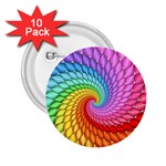 Psychedelic Rainbow Spiral 2.25  Button (10 pack)