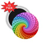 Psychedelic Rainbow Spiral 2.25  Magnet (10 pack)