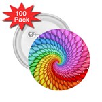 Psychedelic Rainbow Spiral 2.25  Button (100 pack)