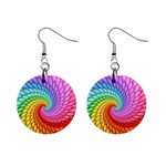 Psychedelic Rainbow Spiral 1  Button Earrings