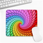 Psychedelic Rainbow Spiral Large Mousepad